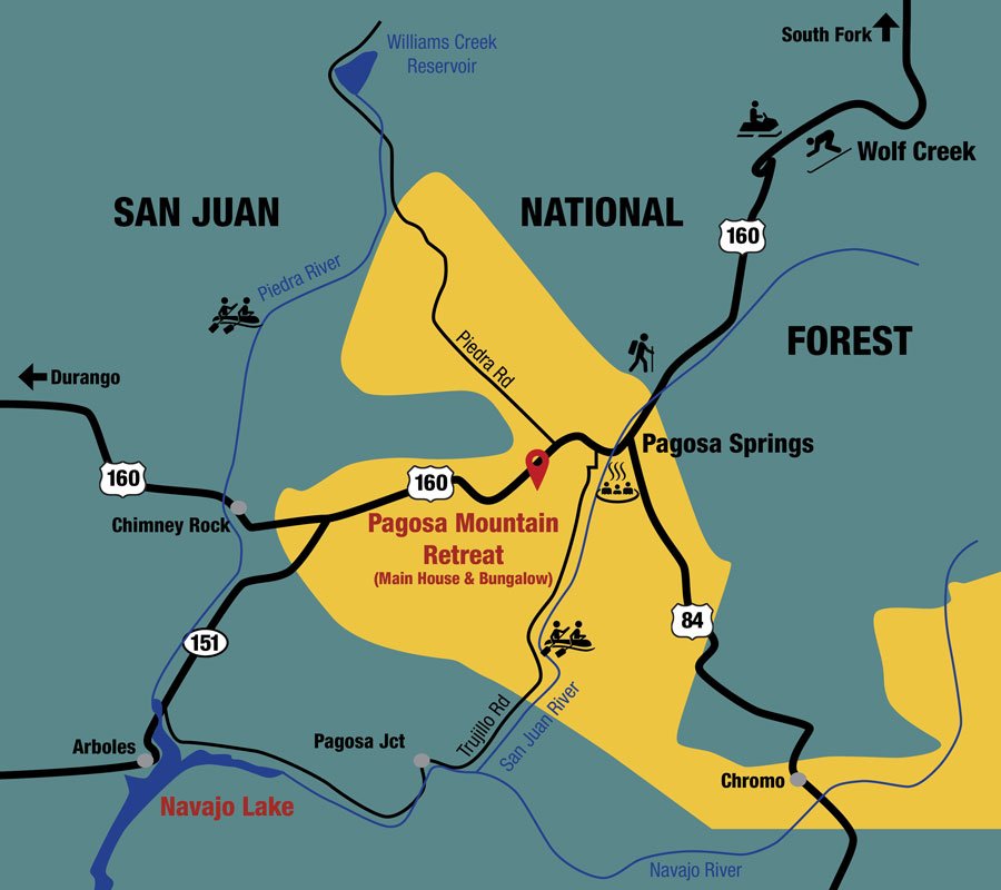 Pagosa Mountain Retreat Location Map