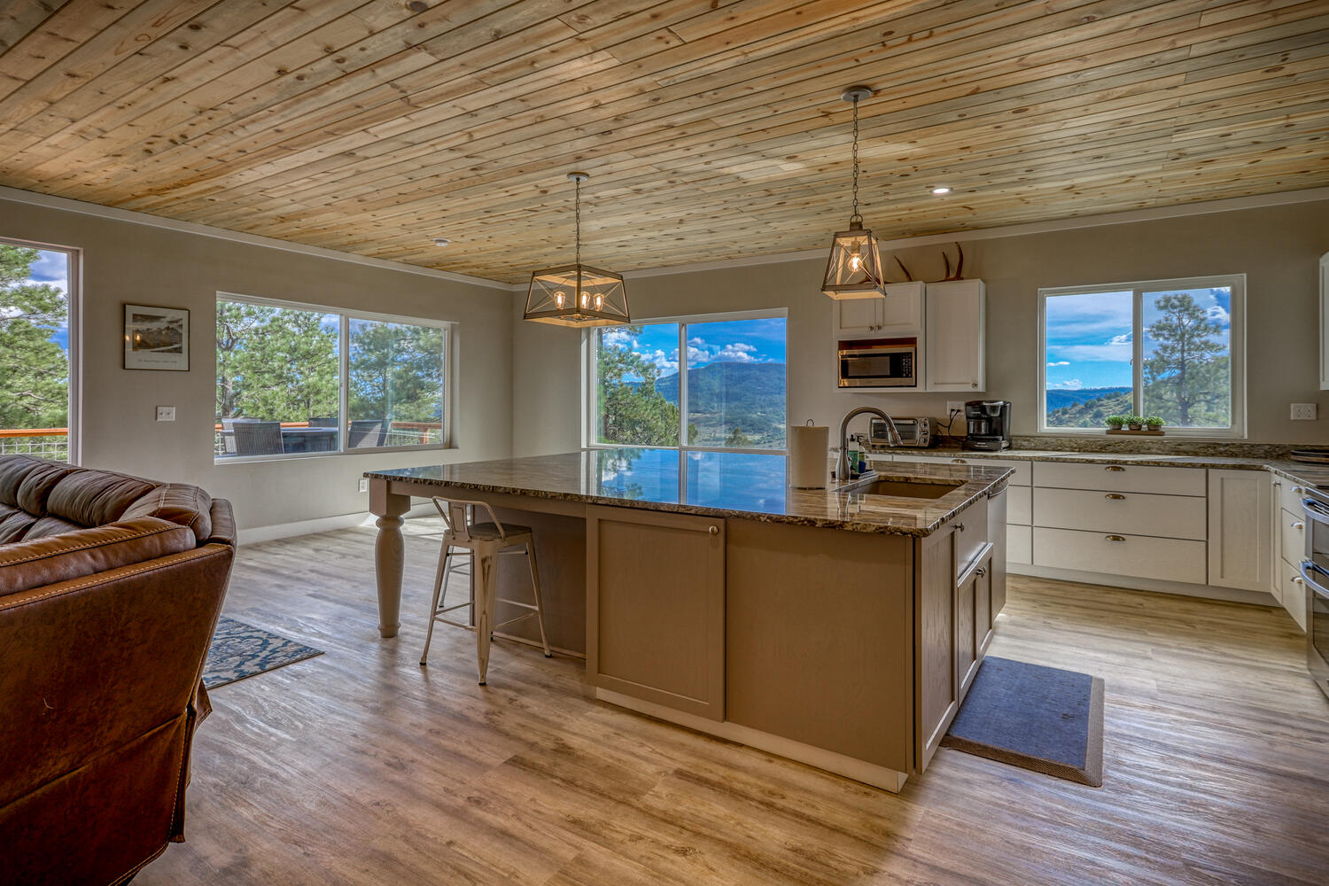 Kitchen in vacation rental with great mountain views by A River Runs Thru It