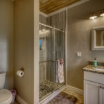 Master bathroom in vacation rental with great mountain views by A River Runs Thru It