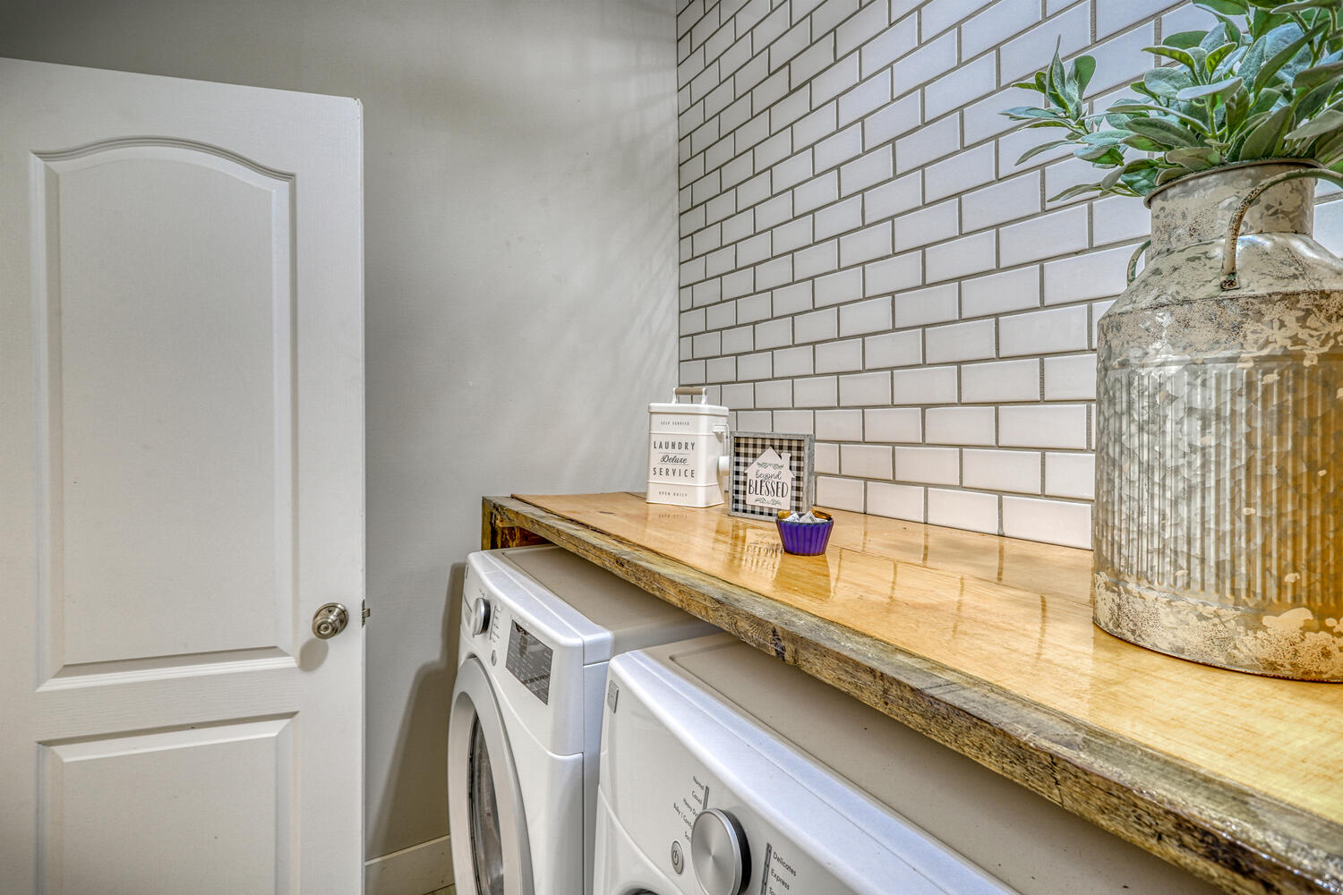 Laundry room in vacation rental with great mountain views by A River Runs Thru It
