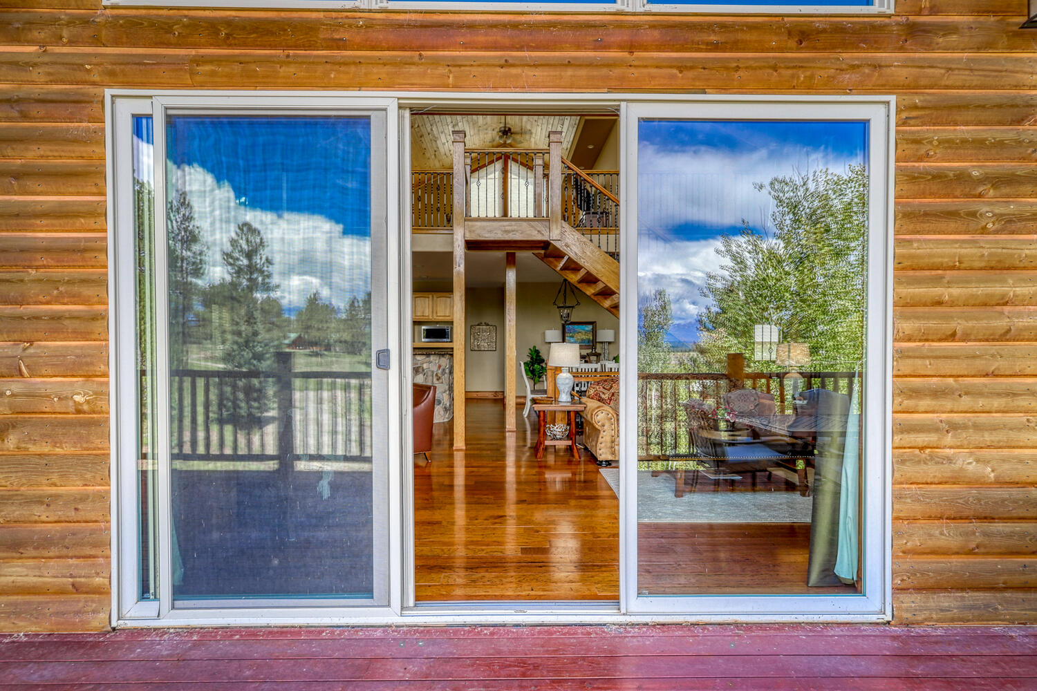 Back entry from patio at Eagle's View vacation rental home by A River Runs Thru It