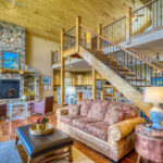 Main living room of Eagle's View vacation rental home by A River Runs Thru It
